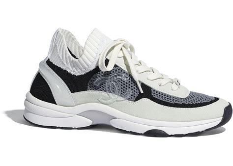 chanel low top trainer cc black ivory|chanel shoes near me.